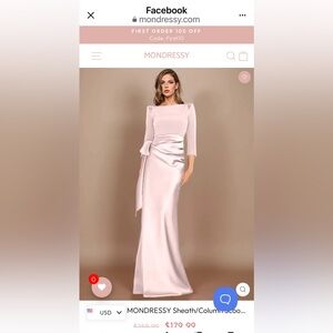 Elegant Pink Satin Evening Gown